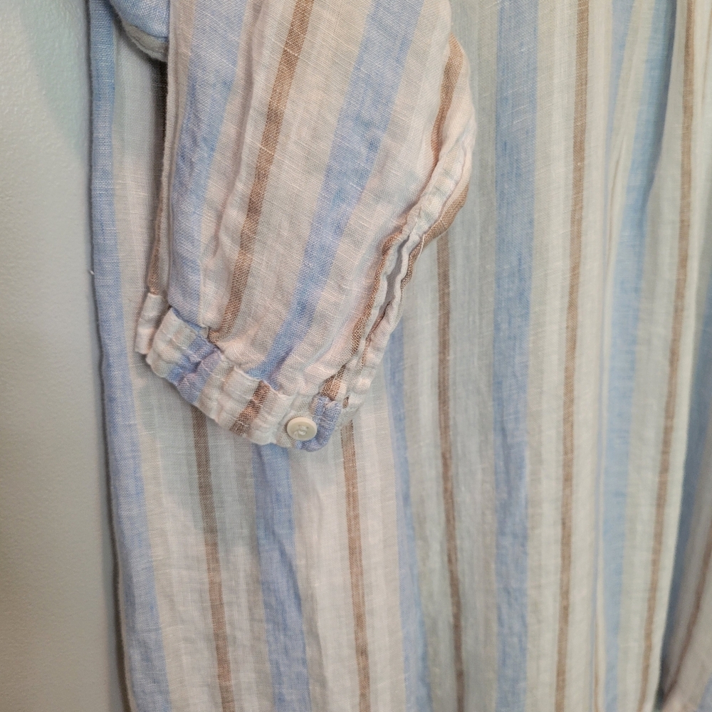 CP Shades Jasmin Cotton Striped Tunic Shirt Dress SZ L - Picture 7 of 10